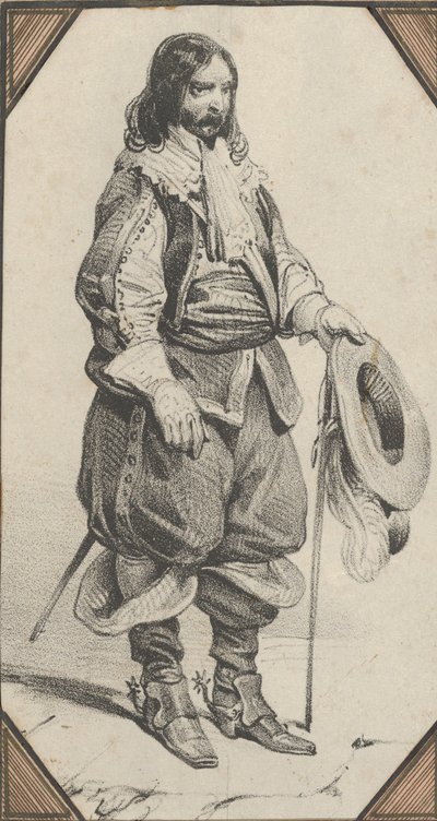 Mann mit Stock und Hut, Mitte des 19. Jahrhunderts von Victor Adam