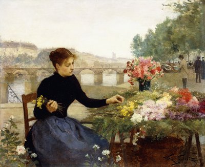 Ein Pariser Blumenmarkt von Victor Gabriel Gilbert