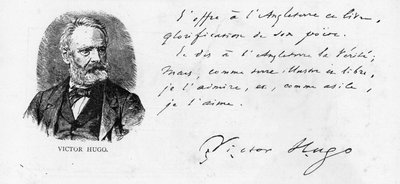 Victor Hugos Widmung an England seines Buches über Shakespeare, ca. 1864 von Victor Hugo