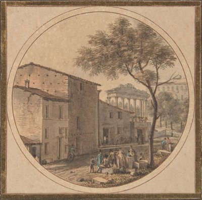 Ansicht des Forum Romanum mit dem Saturntempel im Hintergrund von Victor Jean Nicolle