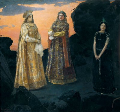 Drei Zarentöchter der geheimen Monarchie von Victor Mikhailovich Vasnetsov