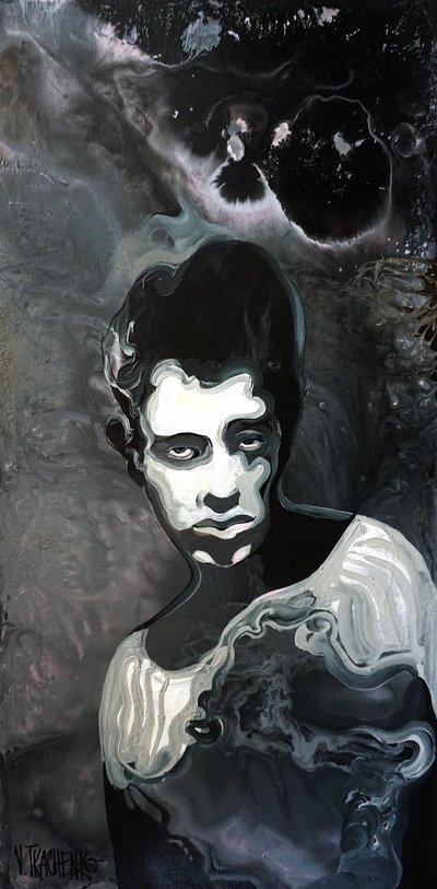 Grübelnder monochromer Mann von Victor Tkachenko