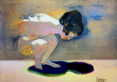 Kontemplative abstrakte Figur von Victor Tkachenko