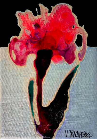 Rote abstrakte Blüte von Victor Tkachenko