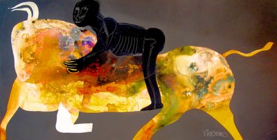 Reiter auf goldenem Stier von Victor Tkachenko