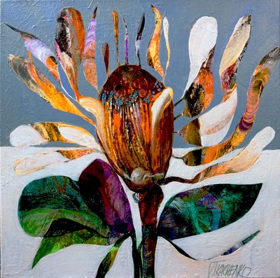 Lebhafte abstrakte Blüte von Victor Tkachenko
