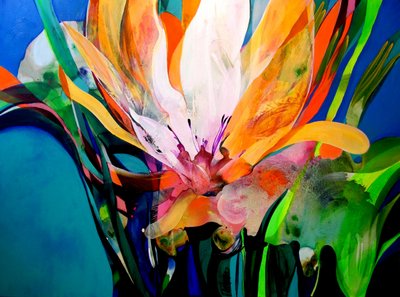 Lebendige Abstrakte Blüte von Victor Tkachenko
