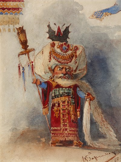 Tschernomor. Kostümentwurf für die Oper Ruslan und Ljudmila von M. Glinka von Viktor Alexandrovich Hartmann