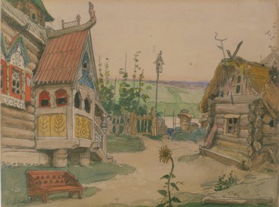 Berendeyevka. Bühnenbild für die Oper Schneeflöckchen von N. Rimski-Korsakow, 1885 von Viktor Mikhaylovich Vasnetsov