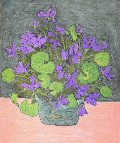 Getopfte violette Veilchen von Viktoriia Saunina