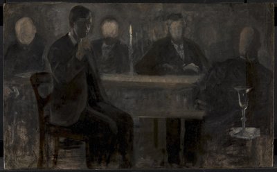 Fünf Porträts. Studie für ein Gemälde in der Thielska Galleriet, Stockholm von Vilhelm Hammershøi