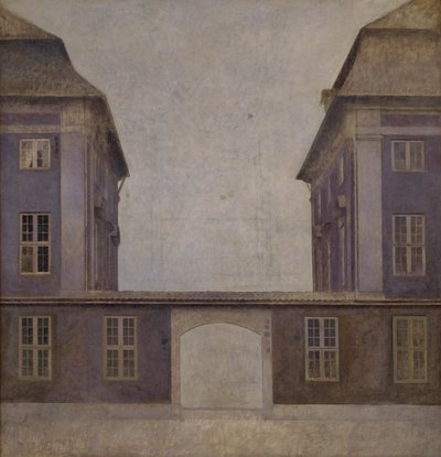 Die Gebäude der Asiatischen Gesellschaft, gesehen von der St. Annæ Straße, Kopenhagen, 1902 von Vilhelm Hammershøi