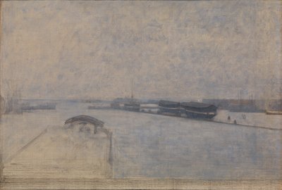 Der Hafen von Kopenhagen, gesehen von Kvæsthusgade von Vilhelm Hammershøi