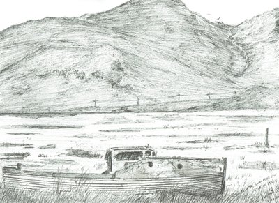 Boot auf trockenem Land, Isle of Mull, 2007 von Vincent Alexander Booth