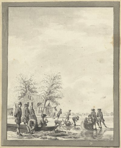 Eisvergnügen auf dem Buiten Spaarne bei Haarlem bei der Herberge von Vincent Jansz. van der Vinne