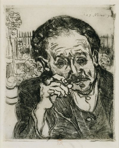 Der Mann mit der Pfeife: Porträt von Doktor Gachet, 1890 von Vincent van Gogh