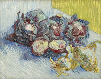 Rote Kohlköpfe und Zwiebeln von Vincent van Gogh