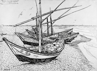 Segelboote in Saintes-Maries von Vincent van Gogh