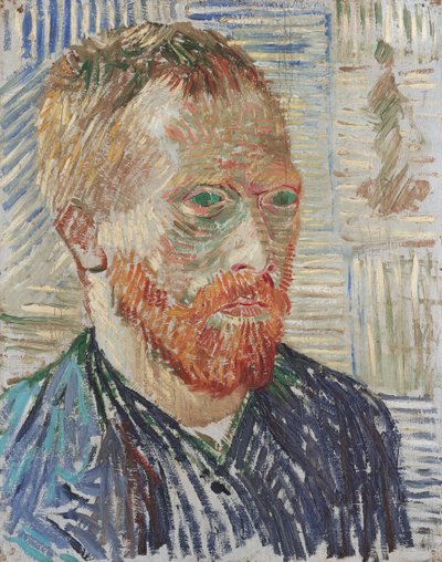 Selbstporträt mit japanischem Druck von Vincent van Gogh