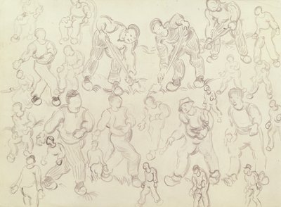 Studien von Bauern bei der Arbeit, Sämänner und Gräber von Vincent van Gogh