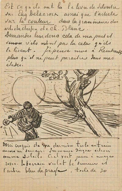 Der Sämann, Brief an Theo aus Arles, ca. 25. November 1888 von Vincent van Gogh