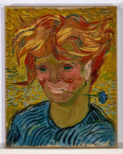 Junger Mann mit Kornblume von Vincent van Gogh