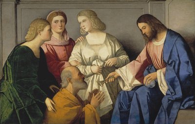 Christus übergibt Petrus die Schlüssel von Vincenzo di Biagio Catena