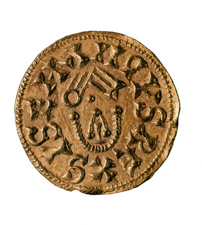 Tremissis (oder Triens) von König Sisenand, geprägt in Tarraco, Spanien, 7. Jahrhundert (Münze) von Visigothic
