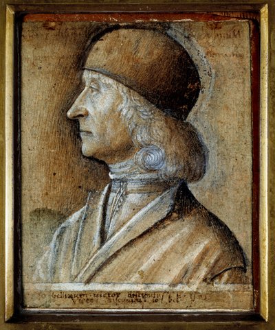 Porträt von Giovanni Bellini, genannt il Giambellino (1430-1516), venezianischer Maler der Renaissance. Zeichnung von Vittore di Matteo Belliniano (ca. 1485-1529) von Vittore Belliniano