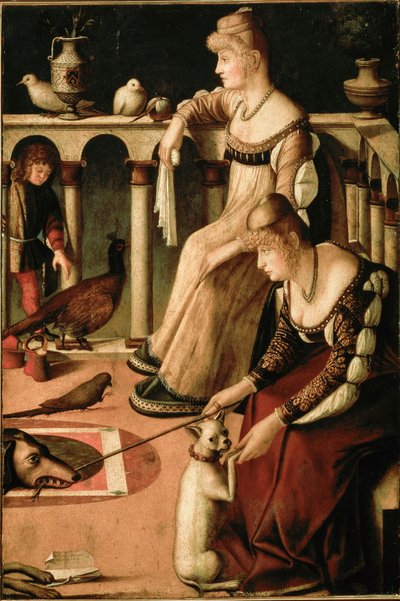 Due Lady Veneziane (Due cortigiane, Zwei venezianische Frauen, Zwei Kurtisanen) von Vittore Carpaccio