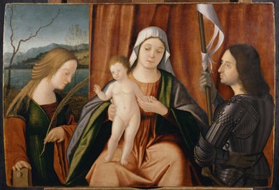 Madonna mit Kind und den Heiligen Katharina von Alexandria und entweder Georg oder Liberale von Vittore Carpaccio