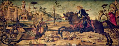 St. Georg tötet den Drachen, 1502-07 von Vittore Carpaccio
