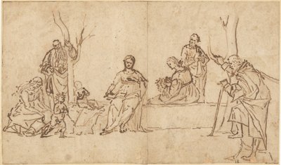Die Madonna und das Kind mit Heiligen in einer Landschaft (Sacra Conversazione) von Vittore Carpaccio