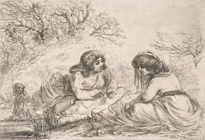 Zwei Frauen in einer Landschaft, 18.-frühes 19. Jahrhundert von Vivant Denon