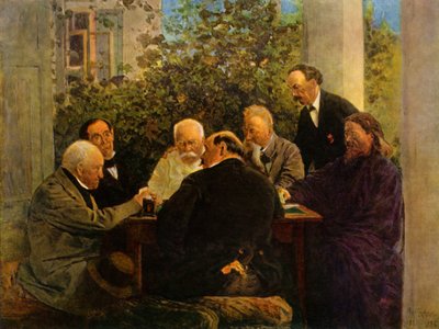 Das Kartenspiel, spätes 19. - frühes 20. Jahrhundert, 1965 von Vladimir Egorovic Makovsky