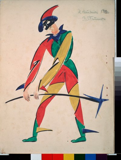 Harlekin, Entwurf für ein Kostüm von Vladimir Evgrafovich Tatlin
