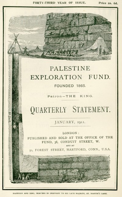 Frontispiz, das die von Leutnant Charles Warren und seinen Männern unternommenen Erkundungen in der Nähe der südlichen Mauer des Haram al Sharif, Jerusalem, darstellt, aus dem Quarterly Statement der Palästina-Expedition von W.H. Simpson