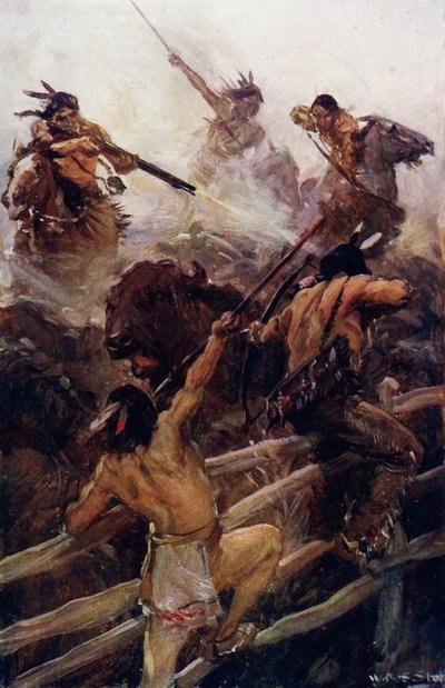 Nahkampf mit dem Büffel von W.R.S. (after) Stott