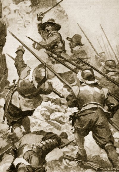 Cromwell führt die Sturmtruppe bei Drogheda von W.R.S. (after) Stott