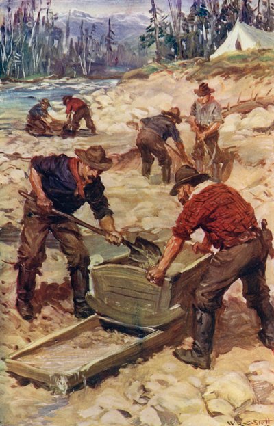 Goldwaschen am Ufer des Frazer von W.R.S. (after) Stott