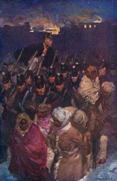 Rückzug der britischen Armee aus Kabul (Farblithografie) von W.R.S. (after) Stott