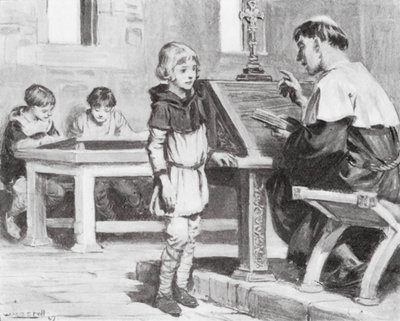 Der junge Cuthbert in der Schule von W.R.S. (after) Stott