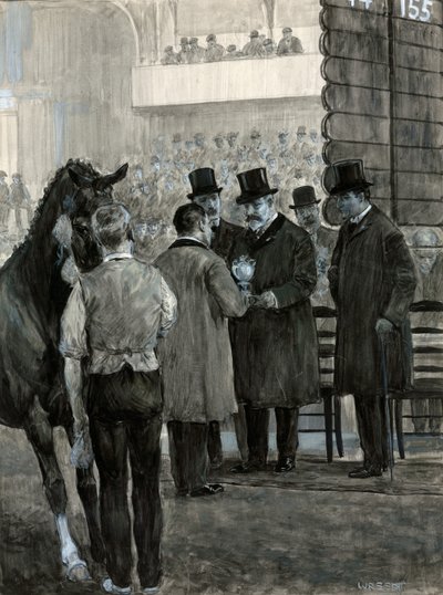 König Edward VII. auf der Hackney-Pferdeschau überreicht den Pokal von W.R.S. Stott