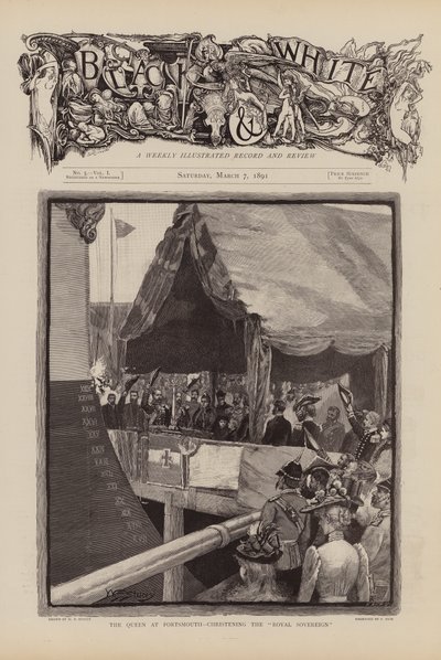 Königin Victoria tauft die Royal Sovereign von W.S. Stacey
