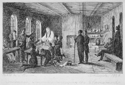 Im Newgate-Gefängnis, Old Bailey, City of London, 1828 von WT