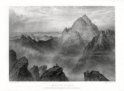 Berg Sinai: Jebel Musa gesehen von Jebel Katharina, 1887 von W. Forrest