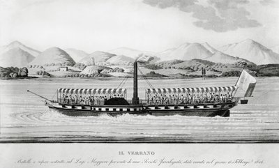 Verbano, erstes Dampfschiff auf dem Lago Maggiore von John Ward Dunsmore