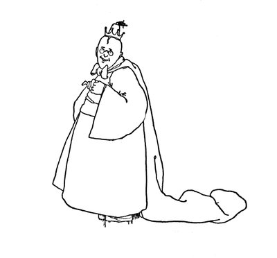 Aber lass es uns zum Lachen bringen, sagte der König, um 1930 von William Heath Robinson