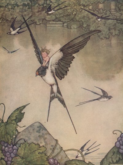 Ja, ich werde mit dir gehen! sagte Tommelise, um 1930 von William Heath Robinson