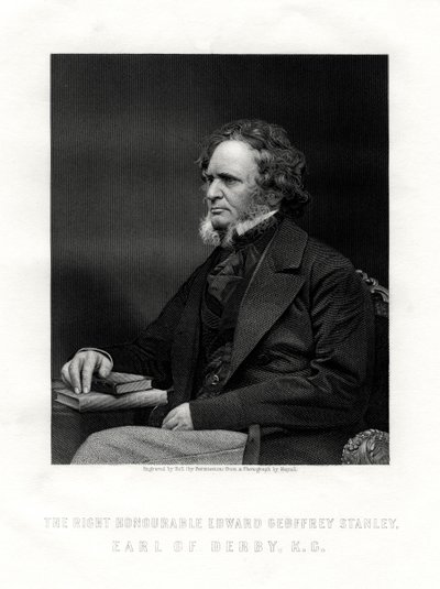 Edward Geoffrey Smith-Stanley, 14. Earl of Derby, britischer Staatsmann, um 1850-1899 von W. Holl
